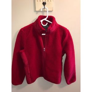 Ralph Lauren active wear Sherpa red Zip jacket